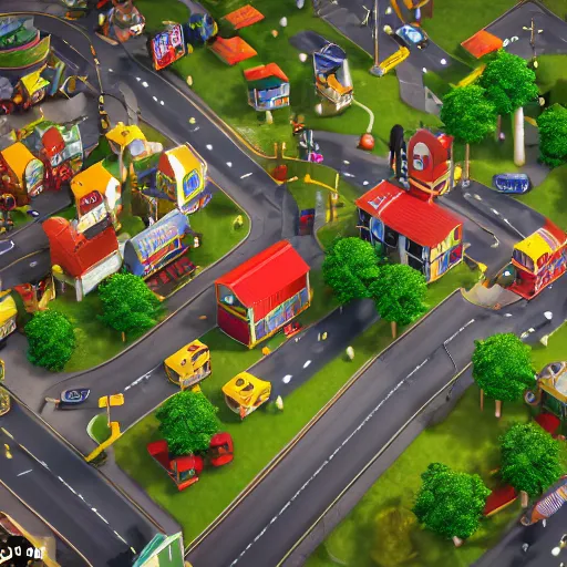 Image similar to Busytown in Civilization 5, extreme detail, video game, ((map)), popular, octane render, 8k