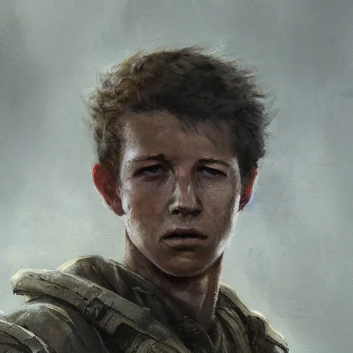 Image similar to portrait of a man by greg rutkowski, tye sheridan as a colonial marine, from aliens franchise, he is about 2 0 years old, military composure, wearing tactical gear of the colonial marines, highly detailed portrait, digital painting, artstation, concept art, smooth, sharp foccus ilustration, artstation hq