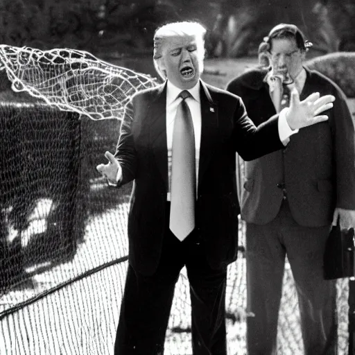 Image similar to Donald Trump being caught with a net
