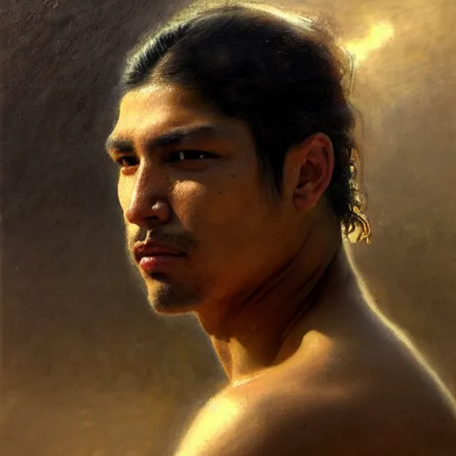 Image similar to a realistic portrait of a good - lookiung chicano swimmer,, high detail, cleary see face, by gaston bussiere, bayard wu, greg rutkowski, odd nerdrum, maxim verehin, dan dos santos, masterpiece, sharp focus, cinematic lightning - h 7 6 8