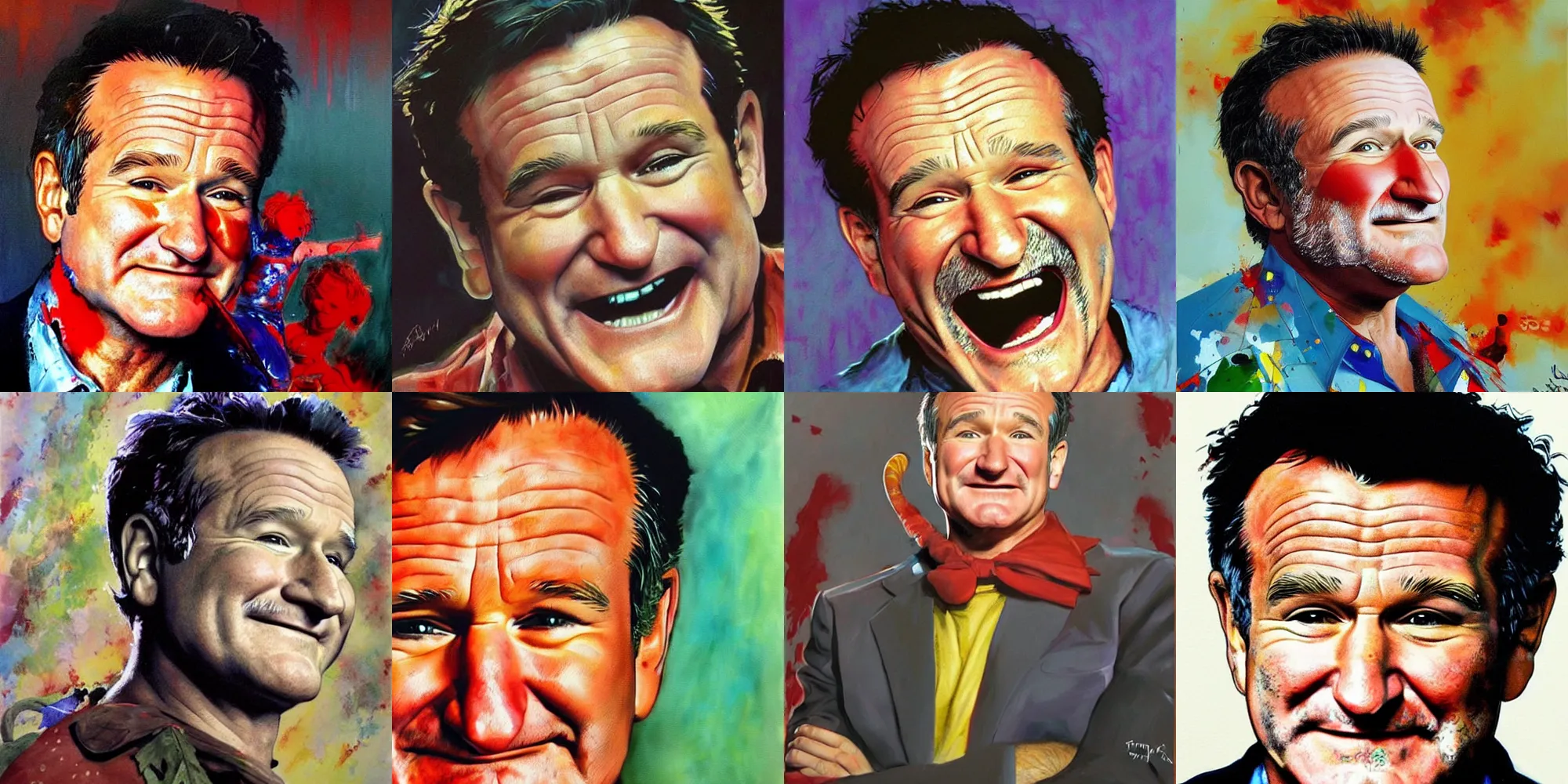 Prompt: a painting of Robin Williams by Arthur Suydam, trending on artstation