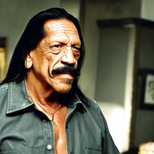 Prompt: danny trejo in a romantic comedy