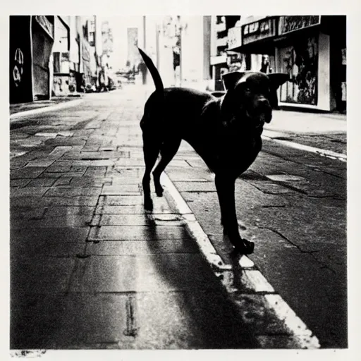 Image similar to the stray dog, by daido moriyama,