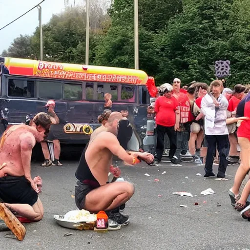 Image similar to Words cannot describe the horrific images we are witnessing here at the scene of the worst accident in the history of hotdog eating contests