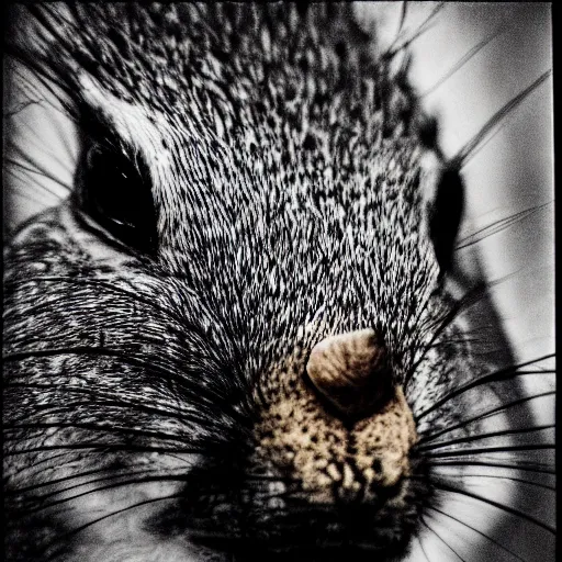 Prompt: a photo by bruce gilden of a squirrel politician, leica s, flash, high contrast, intricate, closeup of face, beautiful