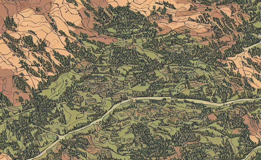 Image similar to the apex legends map kings canyon, high detail, Dan Mumford