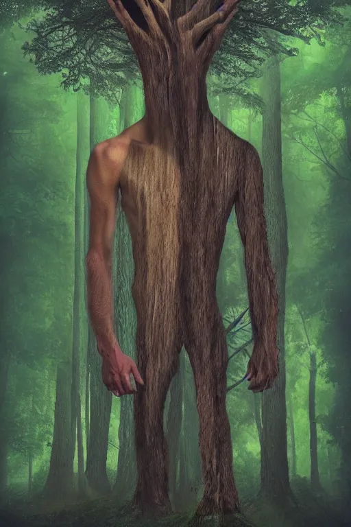 Image similar to man of the forest, surreal