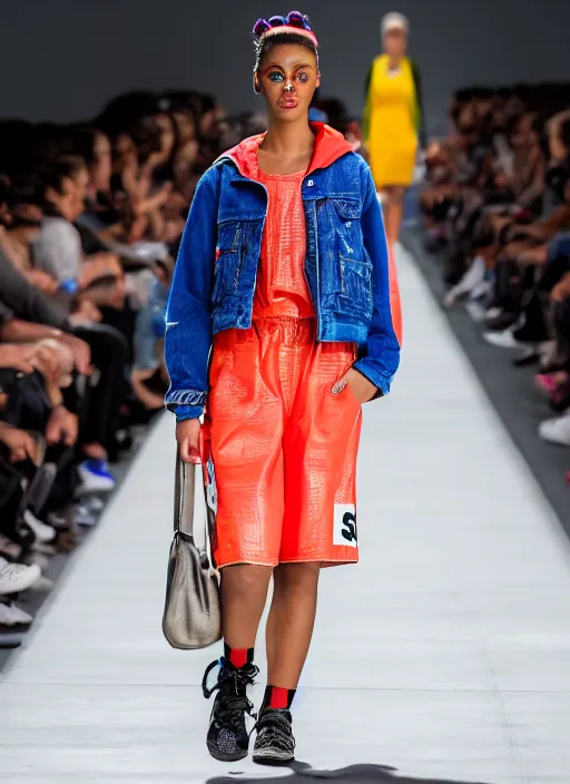 Image similar to hyperrealistic and heavy detailed air jordan runway show of maggie simpson, leica sl 2 5 0 mm, vivid color, high quality, high textured, real life