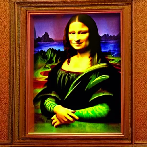 Prompt: shrek as the mona lisa