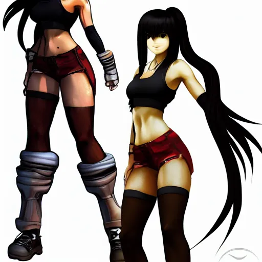 Image similar to full body shot of tifa lockhart, concept art on artstation