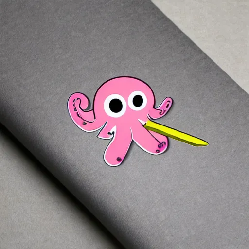 Image similar to cute octopus with a sword sticker