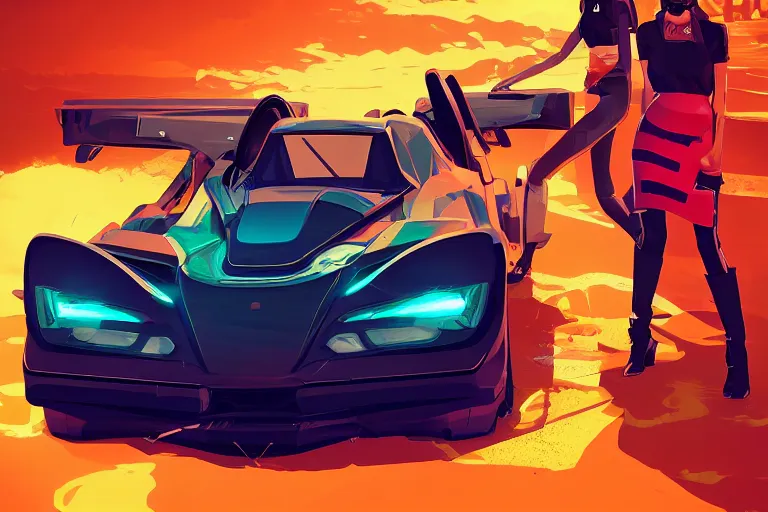 Prompt: digital illustration of vector w 8 twin turbo by makoto shinkai, ilya kuvshinov, lois van baarle, rossdraws, basquiat | afrofuturism, in the style of hearthstone