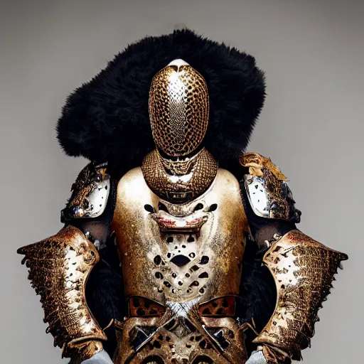 Prompt: a portrait of a beautiful young male wearing an alexander mcqueen armor made of dragon skin , photographed by andrew thomas huang, artistic