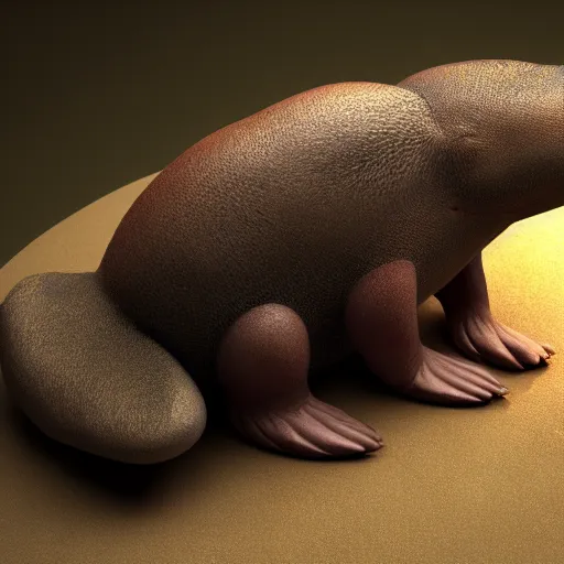 Image similar to 3 d render of a platypus, national geographic, realistic, cinematic lighting, 8 k, cute, adorable