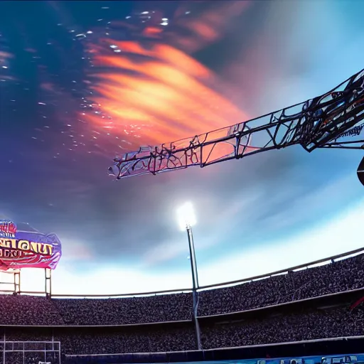 Prompt: disney pixar render of an aberration in the fabric of reality above a little league baseball game, tearing reality apart, everyone looks up at the sky, cinematic lighting, octane render 8 k