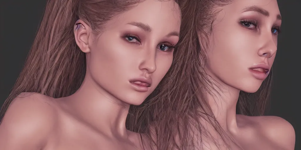 Prompt: a realistic digital art ultra detailed from Ariana grand super model photo taken at night by Waya Steurbaut