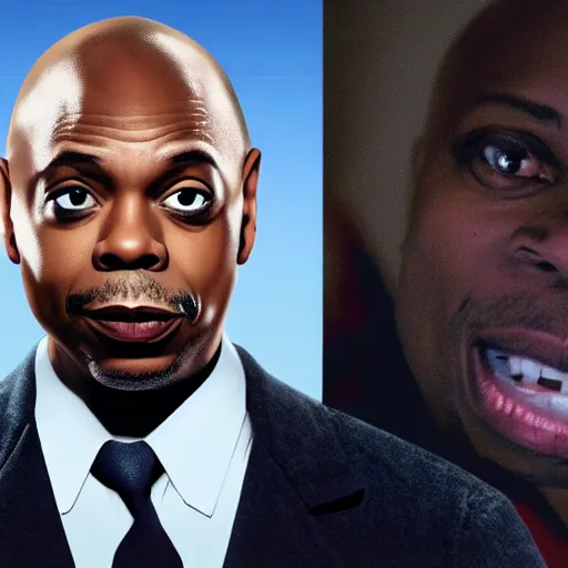 Prompt: dave chappelle show as local newsman chuck taylor in whiteface