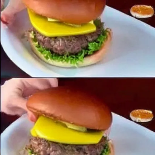 Image similar to a bad chef attempts to make a hamburger and it ends badly