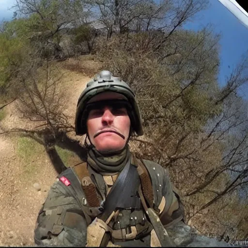 Image similar to gopro pov of a soldier in the civil war