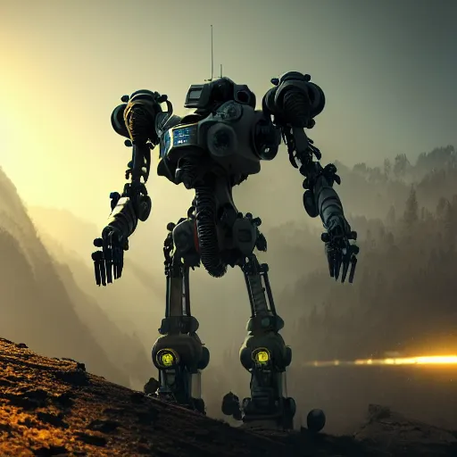 Image similar to mech, highly detailed, 4 k, hdr, award - winning, octane render, trending on artstation, volumetric lighting