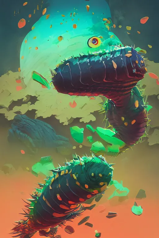 Image similar to 3 d render creature animal sushi cristal very big eye roots cactus elemental flush of force nature micro world fluo fishscale, comics gta 5 cover, official fanart behance hd artstation by jesper ejsing, by rhads, makoto shinkai and lois van baarle, ilya kuvshinov, ossdraws