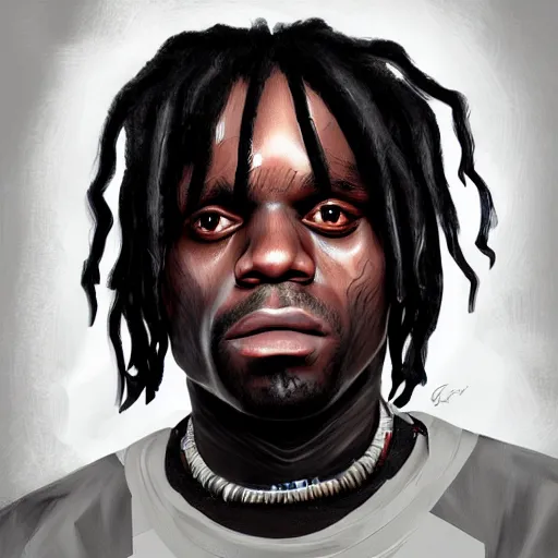 Prompt: portrait of chief keef, highly detailed, digital painting, artstation, illustration,