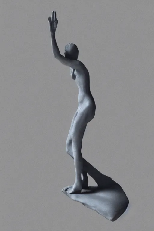 Prompt: delicate woman 3 d model statue by giacometti, intricate, highly detailed, hyper realistic, soft shadow