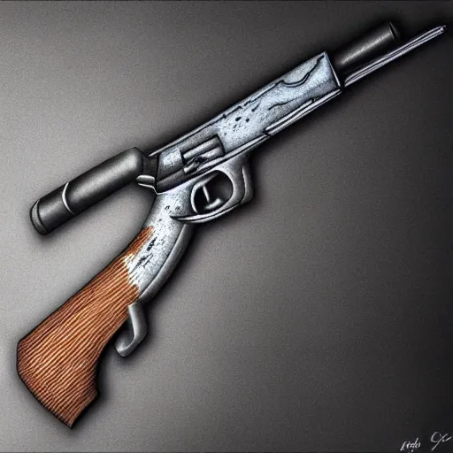 Prompt: digital art of a gun