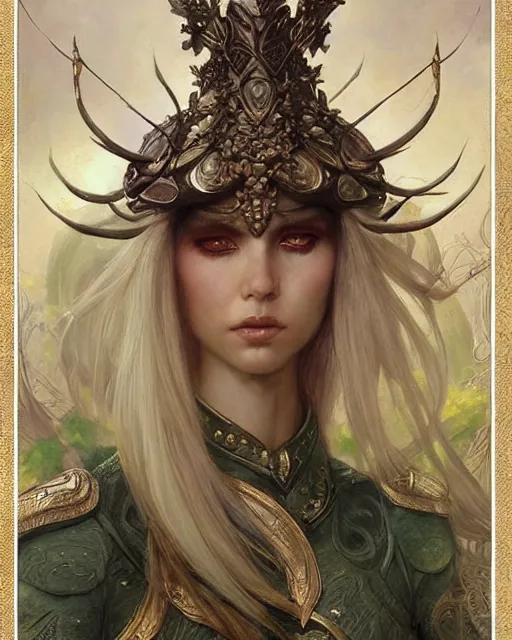 Prompt: a beautiful elf queen by BROM, Edgar Maxence and Ross Tran and Michael Whelan and Jules Bastien-Lepage