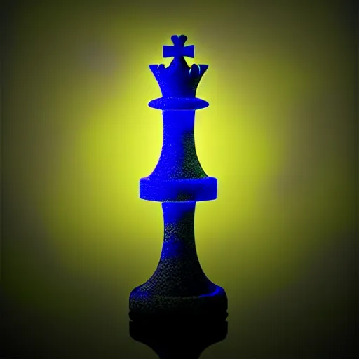 Prompt: underwater tintype photo of a queen chess piece made of led lights, Puddles, Isometric 3D Fantasy, smooth 3D Illustration, Cinematic Matte Painting, soft render, volumetric lighting ,