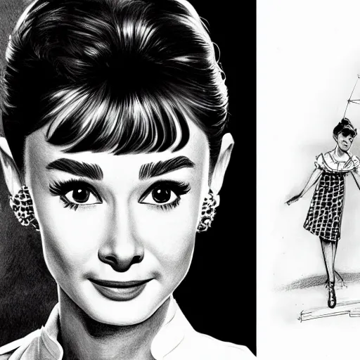 Prompt: Audrey Hepburn as a fry cook, high resolution fantasy concept art, intricate details, soft lighting
