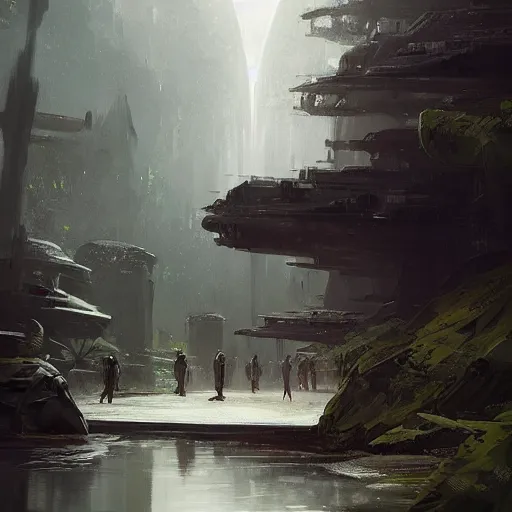 Prompt: star wars concept art by greg rutkowski, a palatial, elegant and beautiful city in the middle of a jungle, cinematographic morning light, artstation hq