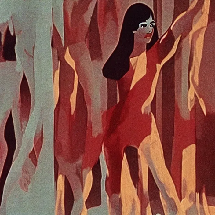 Prompt: Suspiria (1977), screenshot from the 1980's Saturday morning cartoon, highly detailed, smooth, sharp focus