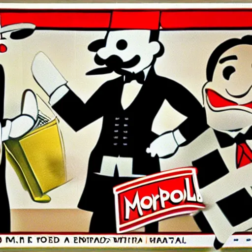 Prompt: mr monopoly propaganda poster