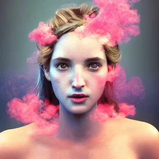 Prompt: seed 3349310207 a portrait of a girl simulated by smoke and flowers blue and pink,hyper realistic,cinematic lighting,cinematic lighting ,hyper realistic,inspired by rococo ,baroque,highly detailed ,octane render,8k render, matte painting, concept art, hdri, 4k 3349310207