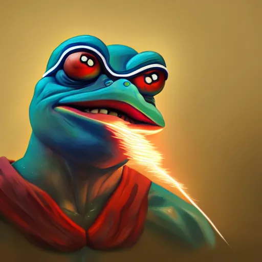 portrait of strong pepe shoot lightning ball, concept | Stable ...