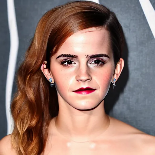 Prompt: portrait photograph of emma watson but her skin is avocado skin