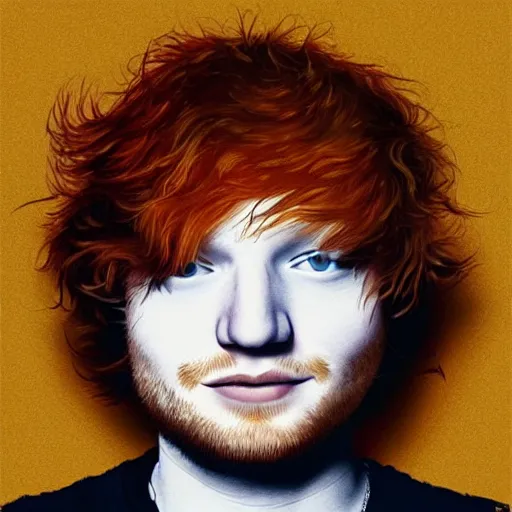 Prompt: ed sheeran in a music album about skeletons, painting style, pop art