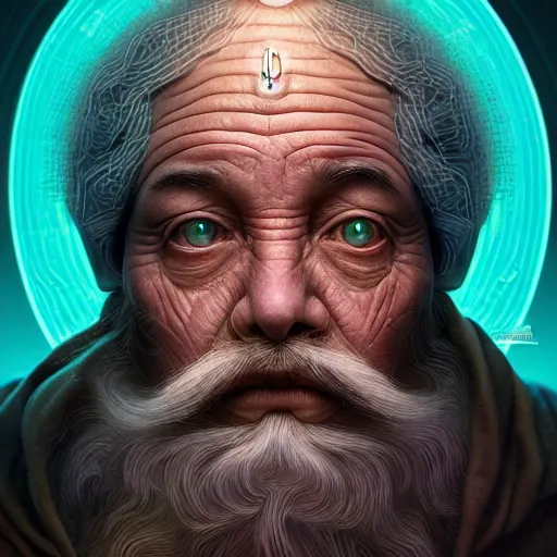 Prompt: wise man receives inspiration of supreme mind by rik oostenbroek, concept art, masterpiece, character art, hyperrealism, illustration, ultra detailed, epic, cinematic ligting, sharp focus, 8 k hd resolution - 7 6 8