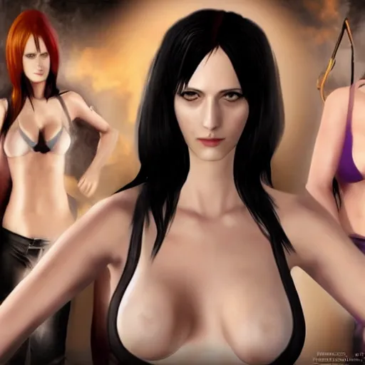 Prompt: eva green in dead or alive 5,