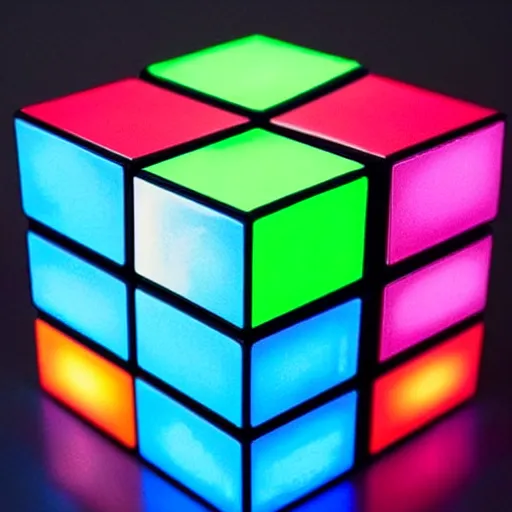 Prompt: a rubix cube made of plasma