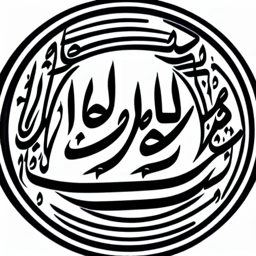 Prompt: arabic calligraphy of the international hearing aid logo