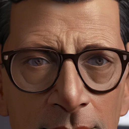 Image similar to !! hyperrealistic!! image of jeff goldblum, by thomas eakes & xiang duan, perfect facial symmetry, dim volumetric cinematic lighting, photorealistic, 8 k octane beautifully detailed render, post - processing, extremely hyper - detailed, intricate, lifelike texture, epic composition, masterpiece, trending on artstation, stunning,