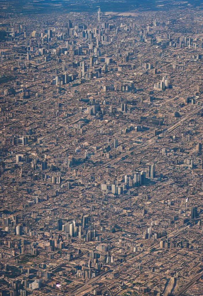 Prompt: american aerial photography city burning