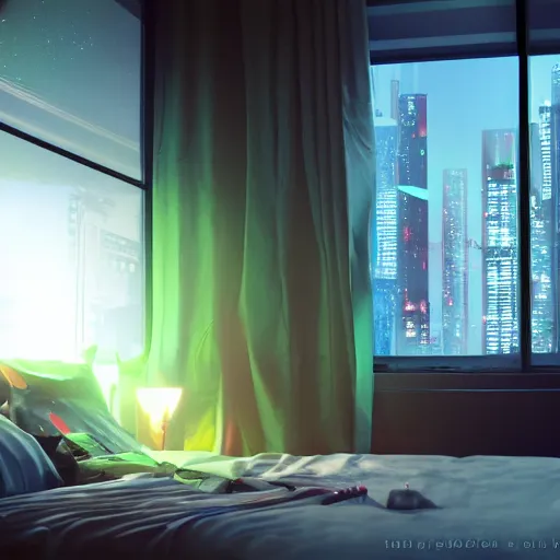 Video wallpaper 2AM Cyberpunk High Rise Apartment, Skeor