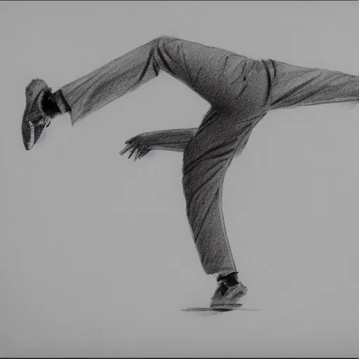 Prompt: a man cartwheeling into traffic, pencil sketch, detailed, 4k