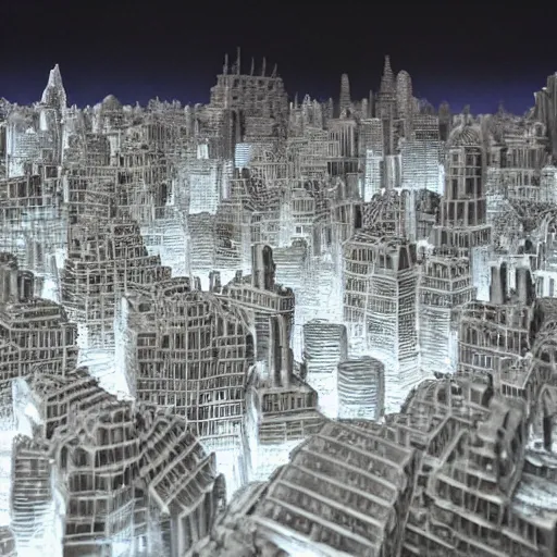 Image similar to A sprawling metropolis made entirely of ice buildings