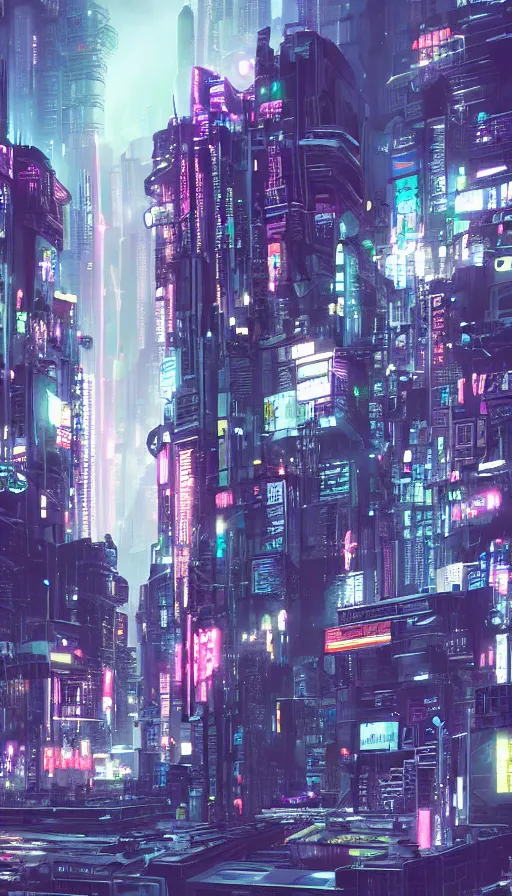 Image similar to a cyberpunk cityscape