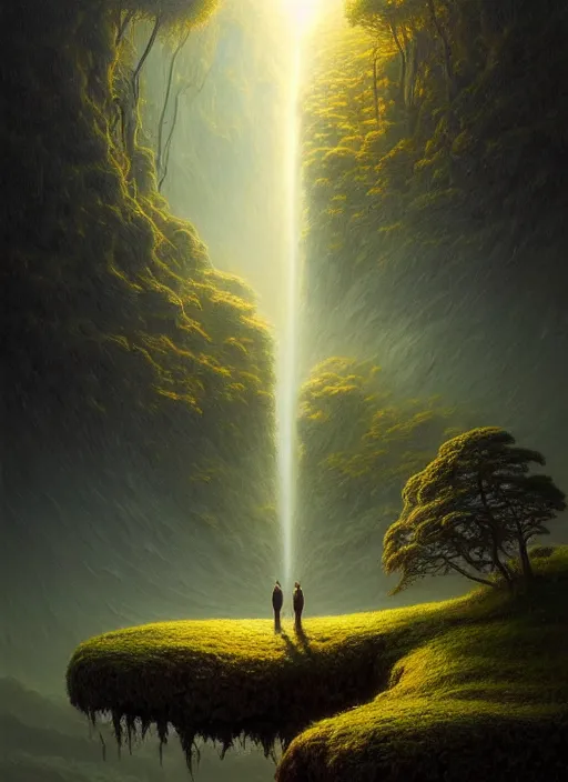 Image similar to a hyper - detailed 3 d render like a oil painting of nature witnessing itself through all life, surrealism!!!!! surreal concept art, lifelike, photorealistic, digital painting, aesthetic, smooth, sharp focus, artstation hd, by greg rutkowski, bruce pennington, valentina remenar and asher duran,