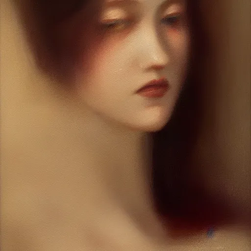 Image similar to close portrait of a beautiful mysterious elegant moth, javascript enabled, oil on canvas, romanticism style, natural, mood lighting, dramatic, dreamlike, painterly, peaceful, digital art, highly detailed, trending on artstation